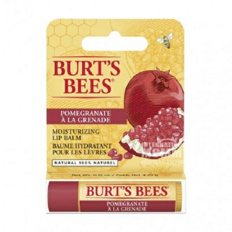 BURT'S BEES American natural red pomegranate soft moisturizing lip balm Overseas local original