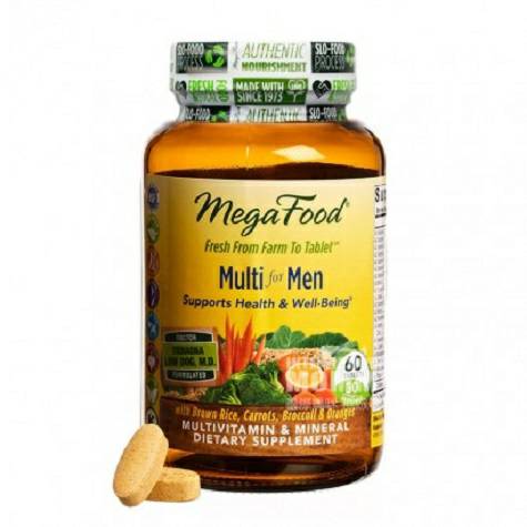 MegaFood America Mens Multivitamin and Mineral 60 Tablets Overseas local original