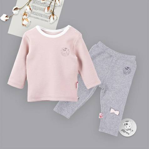 [2 pieces] Verantwortung Baby boys and girls organic cotton long-sleeved bottoming shirt classic simple coffee color + o
