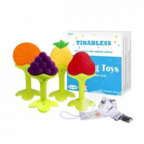 TINABLESS America baby soft silicone fruit gum toy set