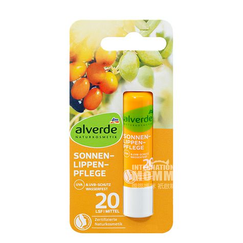 Alverde German natural organic moisturizing sunscreen lipstick LSF20 overseas original version