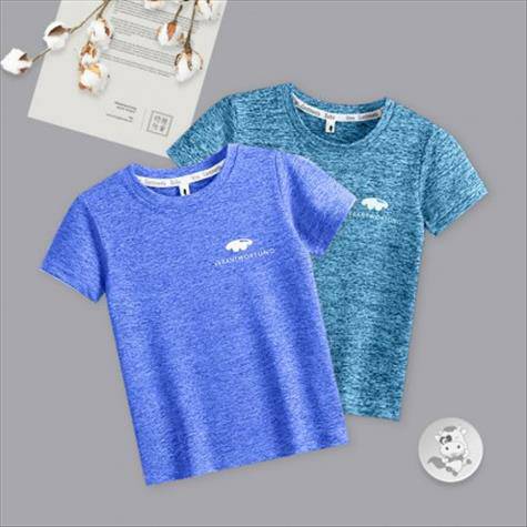 [2 pieces] Verantwortung Boys Classic Comfortable Breathable Quick-drying T-shirt Thin Royal Blue + Classic Comfortable 