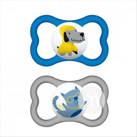 MAM Austria breathable silk silicone pacifier more than 16 months two boys