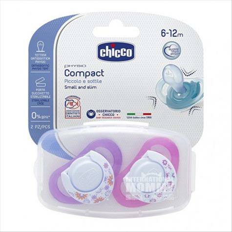 Chicco Italian girls compact silicone pacifier 2 Pack 6-12 months