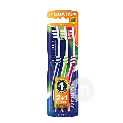 Dr.BEST German adult professional oral care medium-bristle toothbrush 3pcs overseas local original