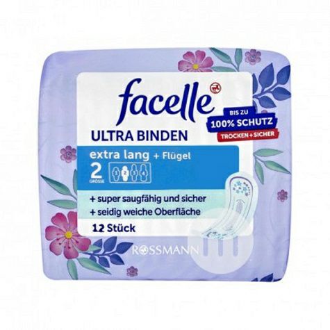 Facelle German extended daily sanitary napkins 4 drops of water 12 pieces*2 overseas local original