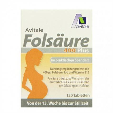 Avital Germany folic acid 400ug + vitamin B12 + iodine tablets