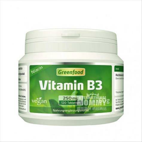 Greenfood Netherlands Vitamin B3 (niacin) 250mg capsules 120 capsules Overseas local original