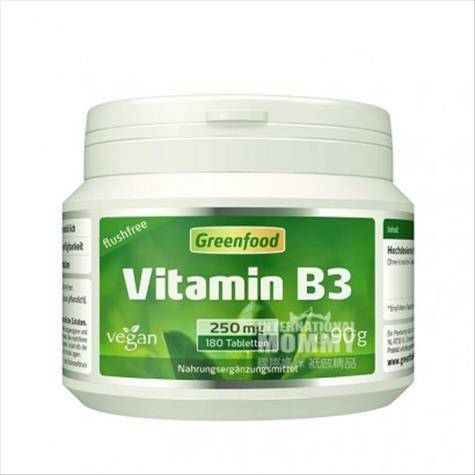 Greenfood Netherlands Vitamin B3 (niacin) 250mg capsules 180 capsules Overseas local original
