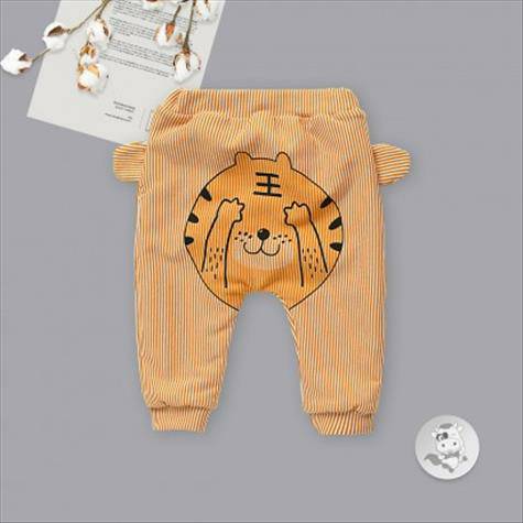 Verantwortung Baby boys and girls casual wild striped blindfolded tiger plus velvet big PP pants yellow