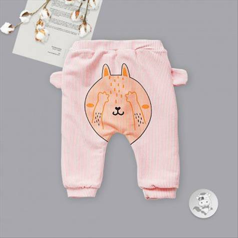 Verantwortung Baby boys and girls casual wild striped blindfolded rabbit plus velvet big PP pants pink