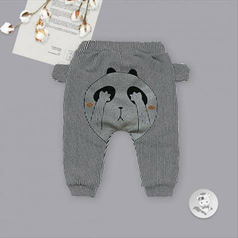 Verantwortung Baby boys and girls casual wild striped blindfold panda plus cashmere big PP pants black