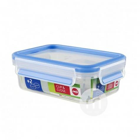EMSA German Square Plastic Snack Box with Lid and Grid 550ml Original Overseas