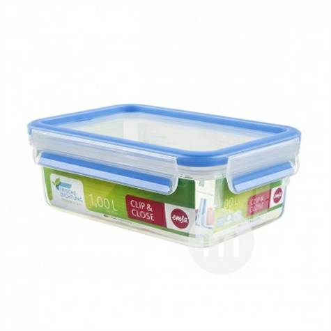 EMSA German Square Plastic Snack Box with Lid 1L Original Overseas Local Edition