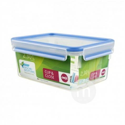 EMSA German Square Plastic Snack Box with Lid, 2.3L Overseas Local Original