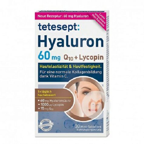 Tetesept Germany hyaluronic acid 60 mg lycopene coenzyme Q10 dietary supplement tablets