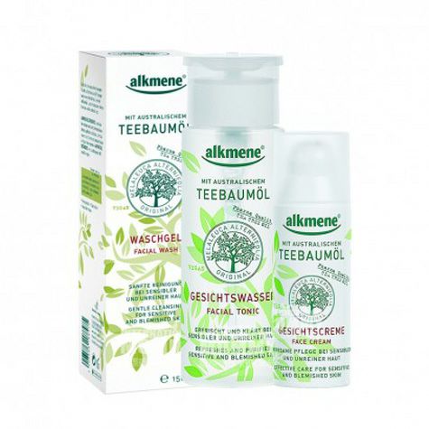 [3 pieces]Alkmene German Alkmene Tea Tree Essential Oil Cleanser + Toner + Cream Original Overseas
