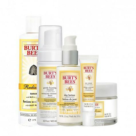 [5 pieces]BURTS BEES American Bee Royal Jelly Brightening Revitalizing Cleansing Foam + Toner + Eye Cream + Day Cream + 