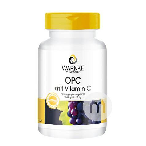 WARNKE German OPC Grape Seed with Vitamin C Capsules 250 Capsules Original Overseas