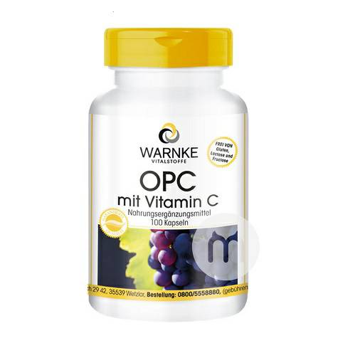 WARNKE German OPC Grape Seed with Vitamin C 100 Capsules Original Overseas