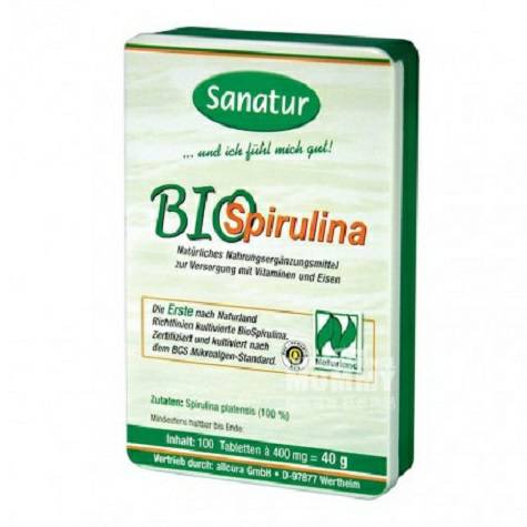 Sanatur German Organic Bio High Content Spirulina 100 Capsules Original Overseas