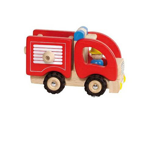 Goki Germany wooden fire truck toy