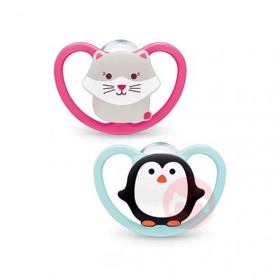 NUK Germany NUK Silicone Pacifier Space Series 6-18 Months Two Pack Cat Penguin Original Overseas