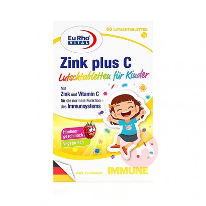 EuRho® Vital German Children's Zinc and Vitamin C Lozenges 60 Tablets Original Overseas