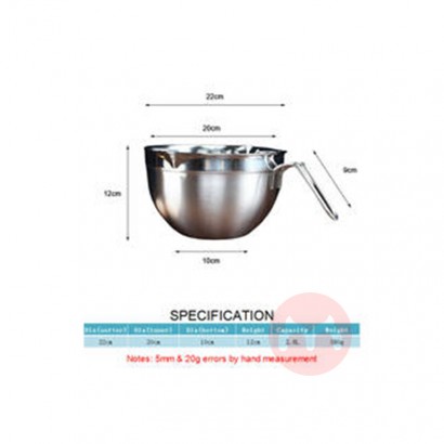 van well Stainless Steel Mixing Bowl 304 Mixing Bowl Baking Ware Kitchen Tabletop Mixing Bowls Set for Cake Vegetable Fr