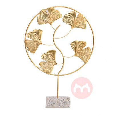 crafts gold Iron ginkgo leaves modern ornament bedroom home decoration accessories for living room desktop decor