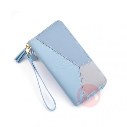 Women long Leather Zipper Purse girls Geometric patterns wallets Tassel Wallets Simple Card Holder Women Wallet