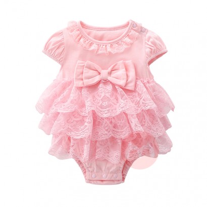 Princess Newborn Baby Girl Jumpsuit Infant Toddler Bodysuit Short Sleeve layered skirt Lace Jumpsuit