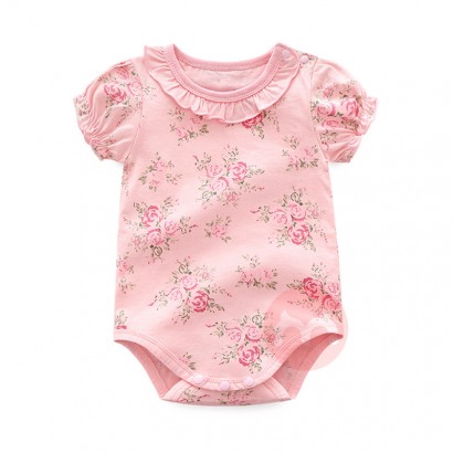 wholesale Summer infant toddler 100% cotton flower printing newborn baby girls clothes rompers baby girls' rompers baby