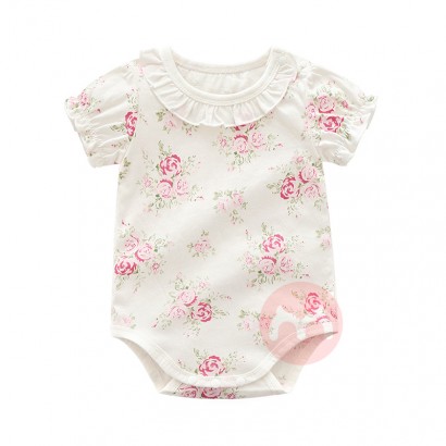 wholesale Summer infant toddler 100% cotton flower printing newborn baby girls clothes rompers baby girls' rompers baby 