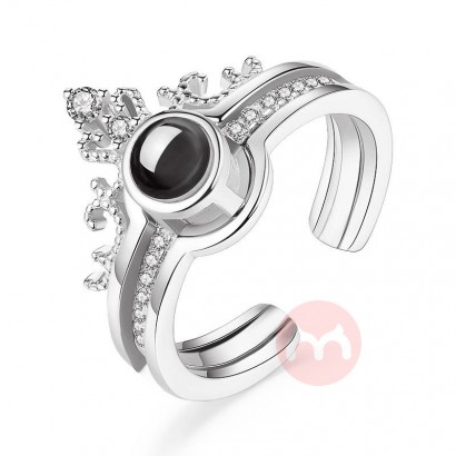 Female Ring 100 language I love you Projection Ring Romantic Love Memory Wedding Ring Jewelry
