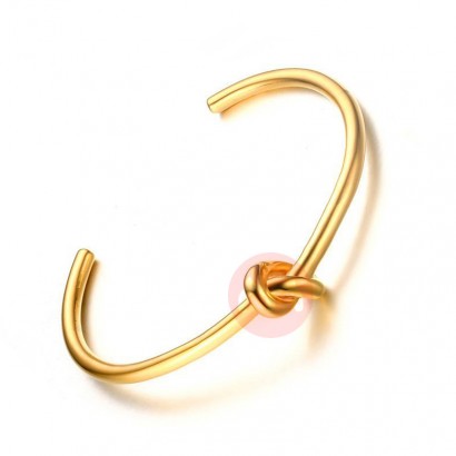 OEM Trendy Round Circular Open Knot Cuff Bangle Bracelets for Couple Women Elegant Charm Bracelet Jewelry