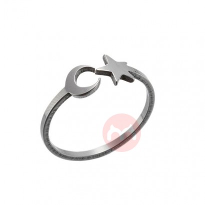OEM Wholesale Personality Star And Moon Adjustable Stainless Steel Couple Ring