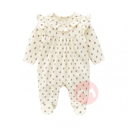 Wholesale 2020 fall new born baby girl clothes, 100% cotton baby pajamas kids jumpsuits with feet