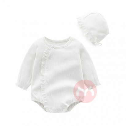 2022 new arrival baby dresses newborn toddler girl clothing slant fold edge opening baby girl romper
