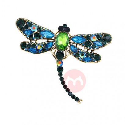 OEM Crystal Vintage Dragonfly Brooches for Women Large Insect Brooch Pin Fashion Dress Coat Accessories Cute Jewelry