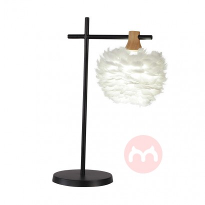Feather table lamp wedding decoration lamps bedroom bedside creative living room eye protection night lamp