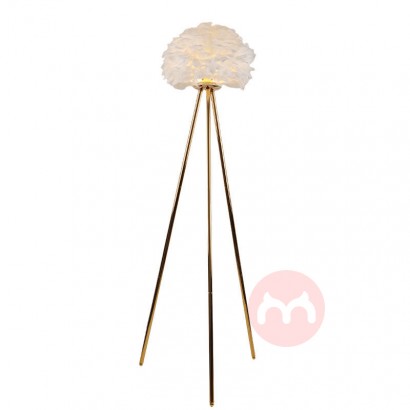 All copper floor lamp modern minimalist bedside study creative vertical marble feather lamp