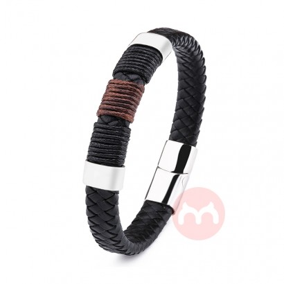 Luxury Jewelry Braid Rope Genuine Stainless Steel Charm Bracelet Men Women logo