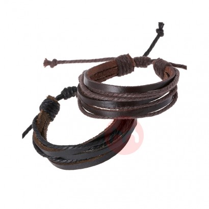 Woven Leather Bracelet Pure Hand-pa...