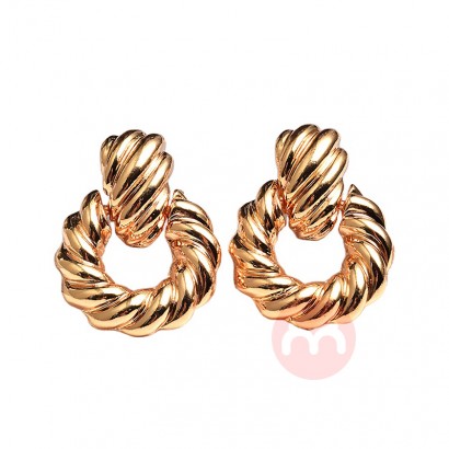 Fashion Vintage Big Geometric Drop Earrings Jewelry Earrings Accessories Gold Plated Earrings For Women