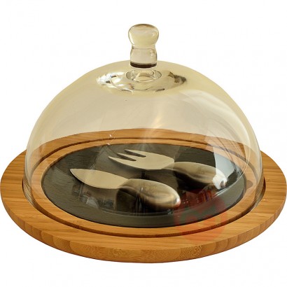 Tianpin New Arrival Figures and dish display boxes Decorative tabletop ornaments Round slate with glass cover