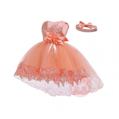 LZH Baby Girls Christening Princess Dress Infant 1 Year Birthday Evening Dress Kids Wedding Party Ball Gown