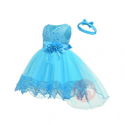 LZH Baby Girls Christening Princess Dress Infant 1 Year Birthday Evening Dress Kids Wedding Party Ball Gown
