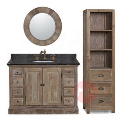 MW HOME reclaimed wood single bathroom cabinet vanity