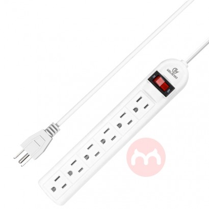 American standard white household safeguard 6 way extension socket electrical 1m cable multiple switch and plug power st